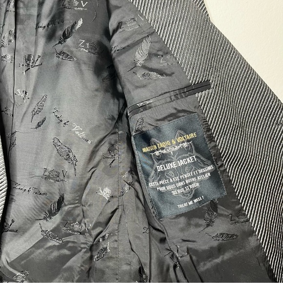 ZADIG & VOLTAIRE Vadim Deluxe Stripe Metallic Jacket - Picture 8 of 11
